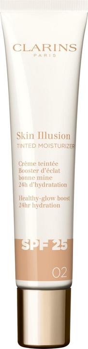 Clarins Skin Illusion - Getönte Feuchtigkeitscreme Spf25 02 (Sonnencreme Gesicht, SPF 25, 40 ml)