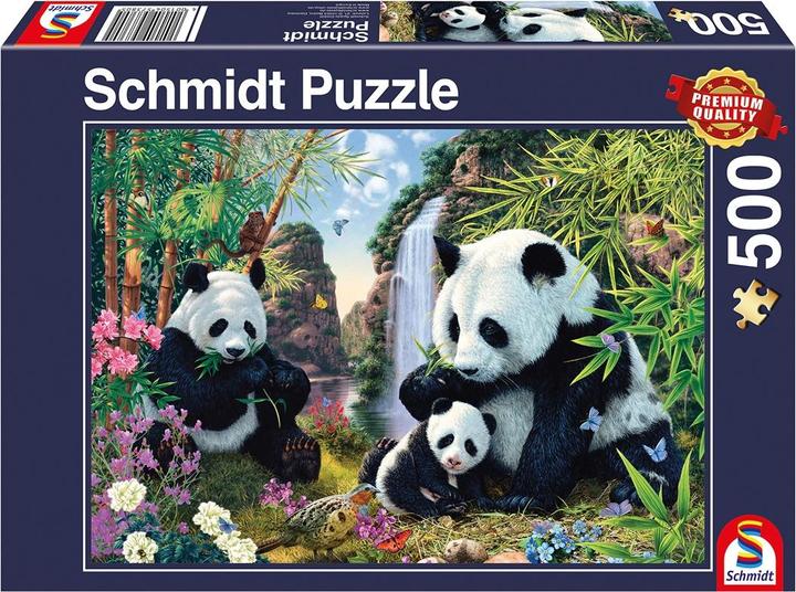 Produktbild Schmidt Spiele Pandafamilie am Wasserfall (500 Teile)