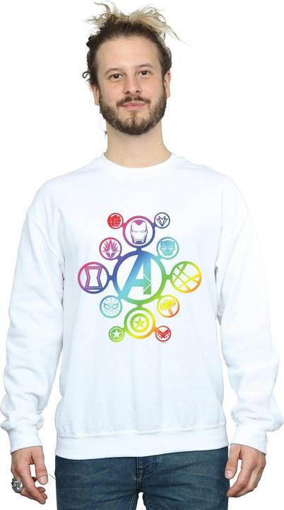 Actual product image Mens Avengers Infinity War Rainbow Icons Cotton Sweatshirt (L)