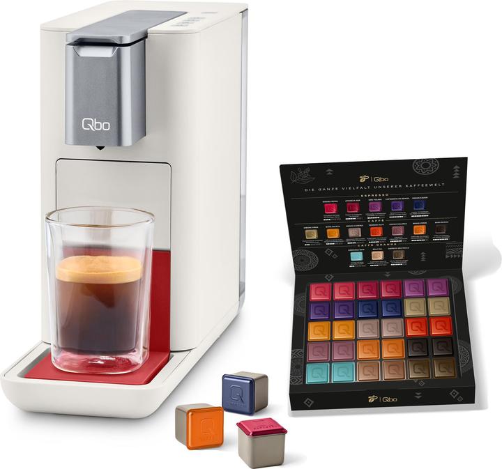 Actual product image Tchibo Qbo ESSENTIAL capsule machine incl. 30 recyclable Qbo Capsules, Bright Coral