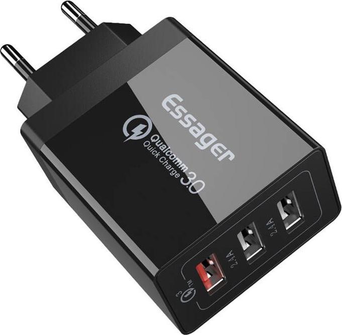 Image du produit Essager Wall charger ECTQC3-FBB01 3xUSB 30W (black) (30 W)