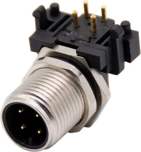 Produktbild RND Electronics Leiterplatten-Rundsteckverbinder Stecker 4 Pole Rechts abgewinkelt Gelötet Leiterplatte