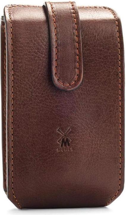 Actual product image Mühle Travelling shaving set - brown, Florentine leather work, shaving brush (31M2