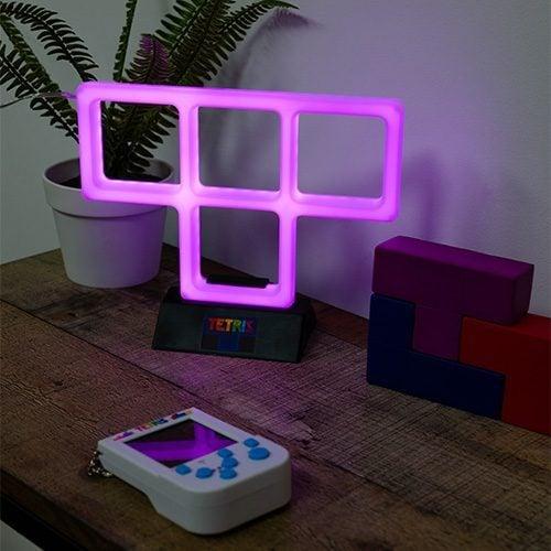 Actual product image Fizz Creations Tetris Purple T Tetrimino Neon Light. Retro Gaming Lamp Night Light| Officially Licen