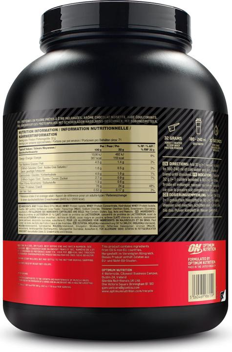 Image du produit Optimum Nutrition 100% Whey Gold Standard (Chocolat, Noisette, 1 pcs, 2270 g)