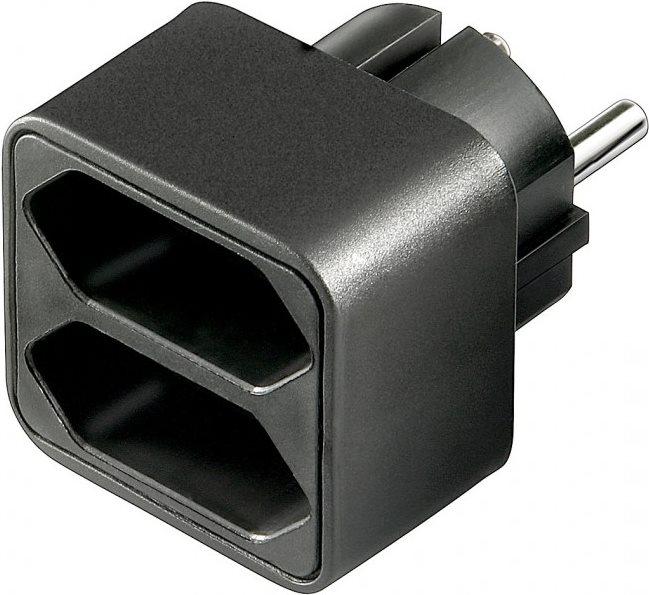 Productafbeelding Goobay Euro multiple adapter, zwart (CEE 7/16, 2 x)