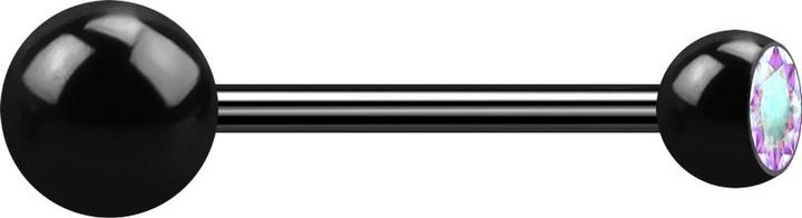 Produktbild Star Piercing Micro Barbell schwarz mit Kugel und Kugeln Kristall multicolor (Chirurgenstahl 316L, ohne Messing)