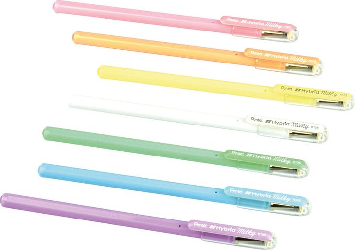 Produktbild Pentel Roller Hybrid Gel Milky (Assortiert, 7 x)