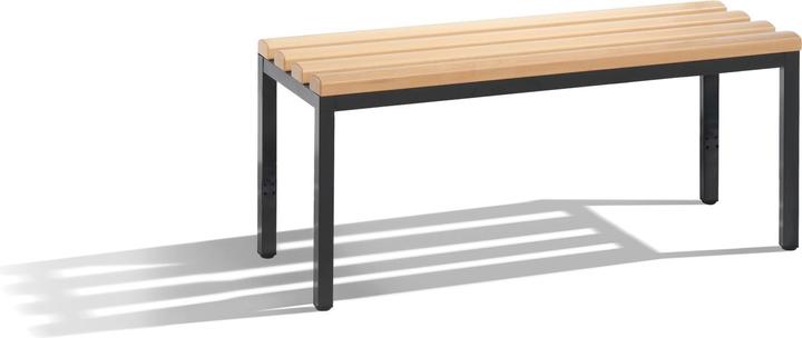 Actual product image C+P BASIC cloakroom bench, without back rest, without shoe rack, beech wood, length (100 cm)
