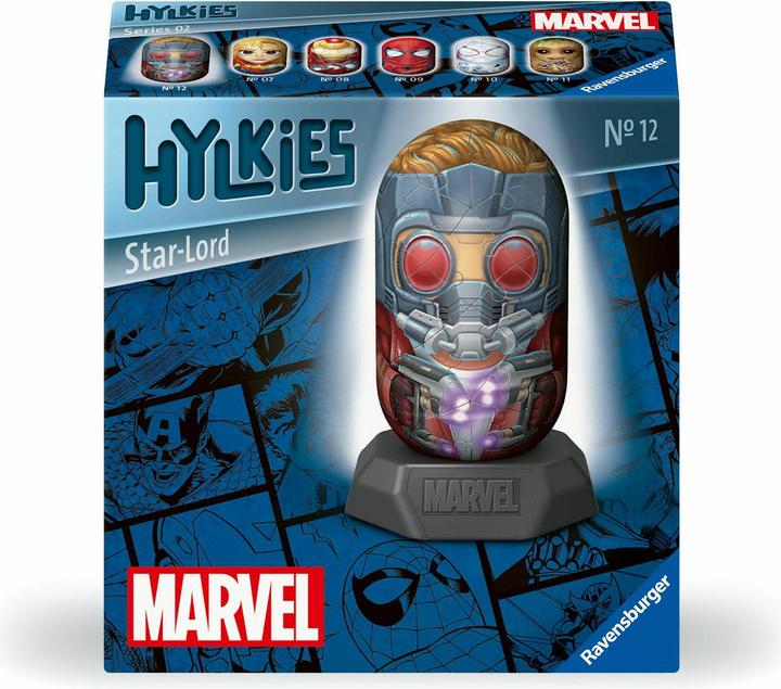 Actual product image Ravensburger Hylkies: The new collectible figure series to assemble yourself. Figure #12 - Star-Lord. (54 pieces)