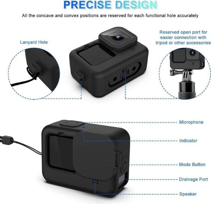 Immagine prodotto Ueli Express GoPro Hero 12 / 11 / 10 / 9 Black Custodia impermeabile Filtro subacqueo e starter set da viaggio (Eroe 12, Hero 11 Nero, Hero 10 Nero, Eroe 9 nero)