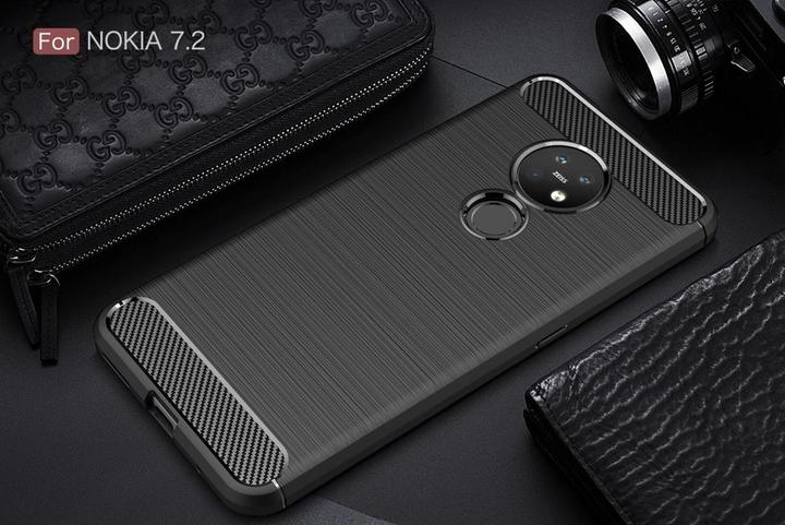 Actual product image Screenguard Nokia 7.2 Cover Carbon Brushed Soft TPU (Nokia 7.2)