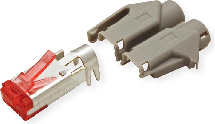 Actual product image EFB Elektronik Manufacturer: HIROSE RJ45 Hirose plug STP, TM21 gray, 50 pieces, 3 elements, Cat. 6 Channel Class E (Network cable plug)