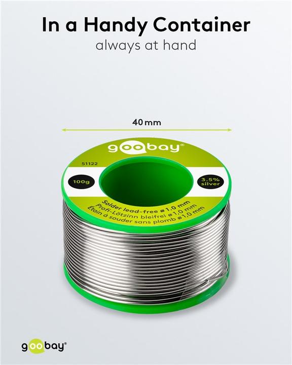 Produktbild Goobay Profi-Lötzinn bleifrei, ø 1,0 mm, 100 g (Lötzinn)