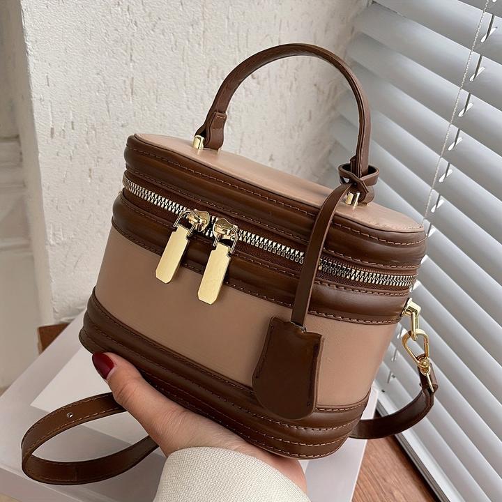 Only-Bags.Store Elegante Messenger Bag, verstellbarer Riemen, Reissverschluss, Polyester gefüttert, Randfarbe