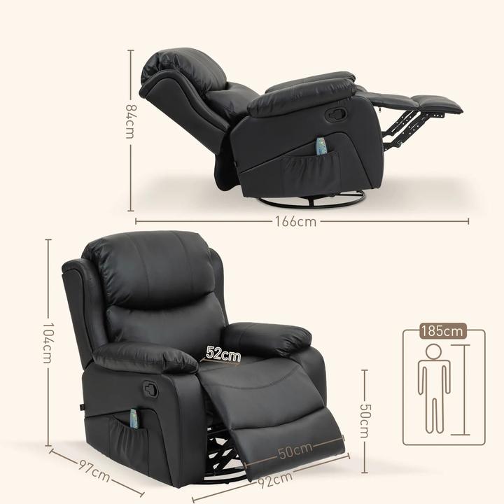 Immagine prodotto Swisshandel24 Poltrona relax funzione massaggio funzione reclinazione elettrica funzione riscaldamento sistema di