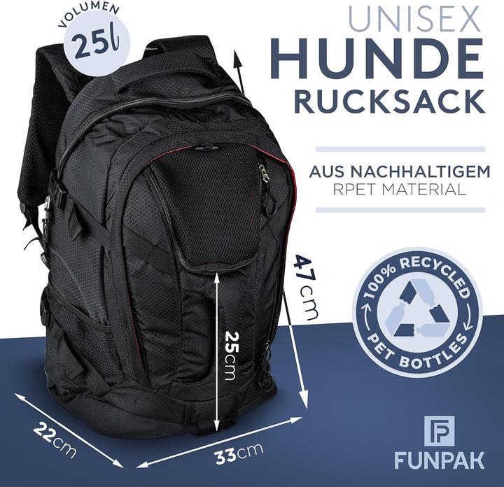 Produktbild FunPak Hunderucksack (Hund, Atmungsaktiv, Waschbar, Abschliessbar)