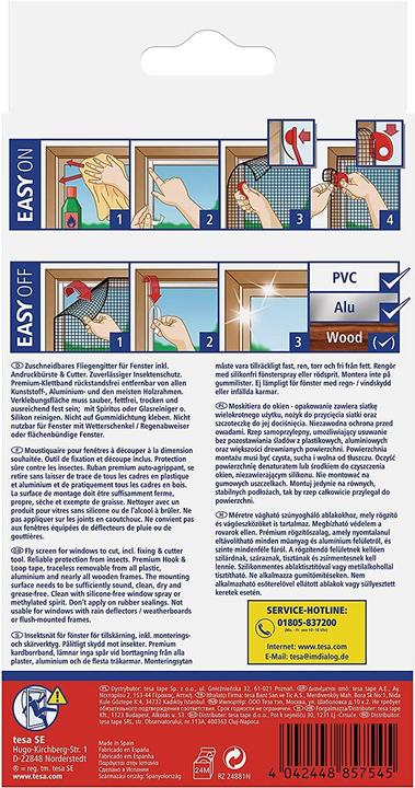 Produktbild tesa Insektenschutz COMFORT für Fenster, mit Klettband, selbstklebend, ohne Bohren (130 x 150 cm)