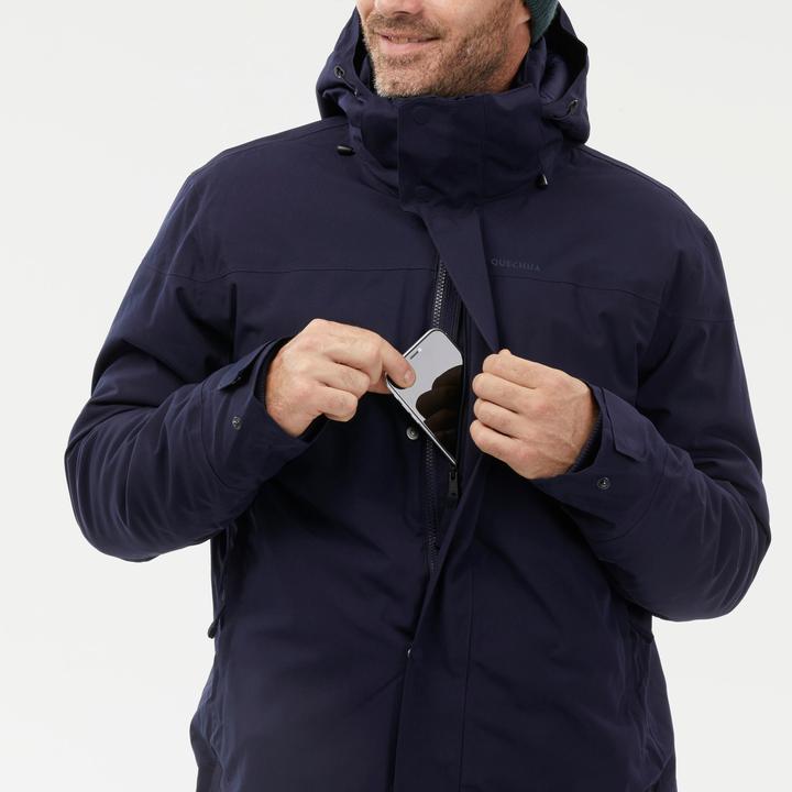 Produktbild Quechua Parka Winterjacke Herren warm bis -10 °C wasserdicht Winterwandern - SH500 blau (XL)