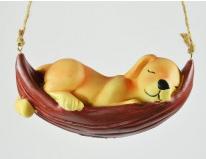 Actual product image Kögler Dog in a hammock, polyresin, 20x10x10cm (20 x 10 x 10 cm)