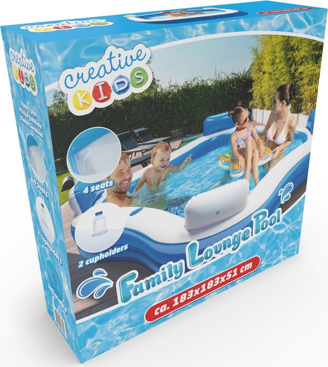Produktbild Creative Kids E-47614 aufblasbarer quadratischer Familienpool 183x183x51 cm