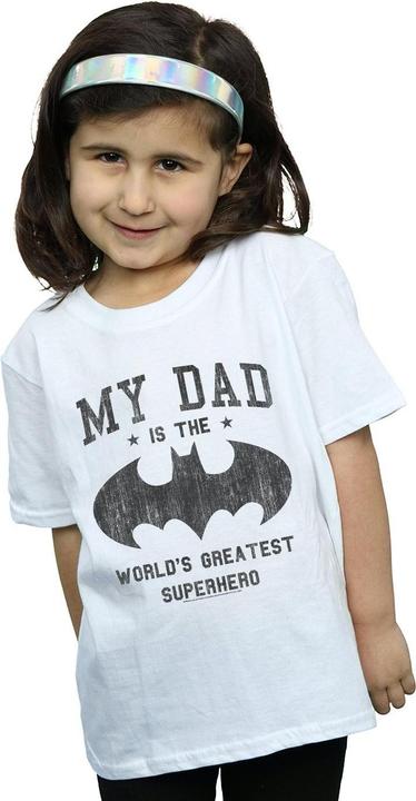 Immagine prodotto Batman My Dad Is A Superhero Maglietta Ragazze (140, 146)