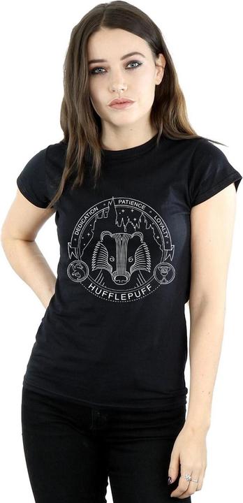 Image du produit T-shirt en coton pour dames et demoiselles de Hufflepuff (L)