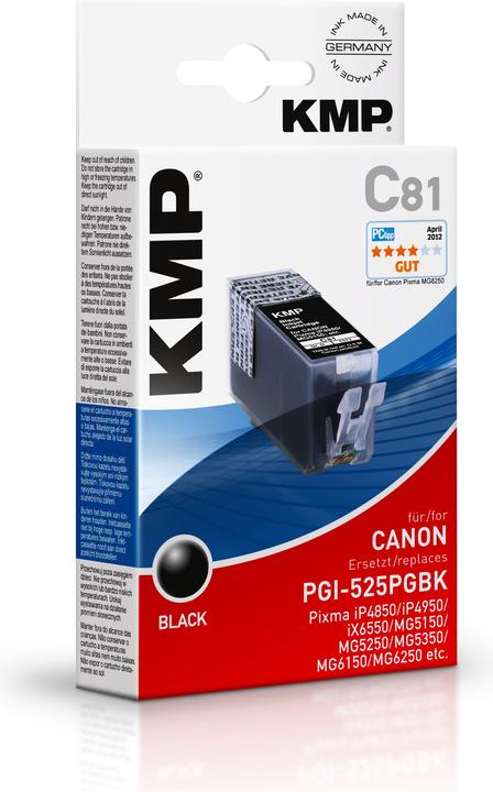 Actual product image KMP C81 Ink Cartridge compatible with PGI-525 PGBK (FC)