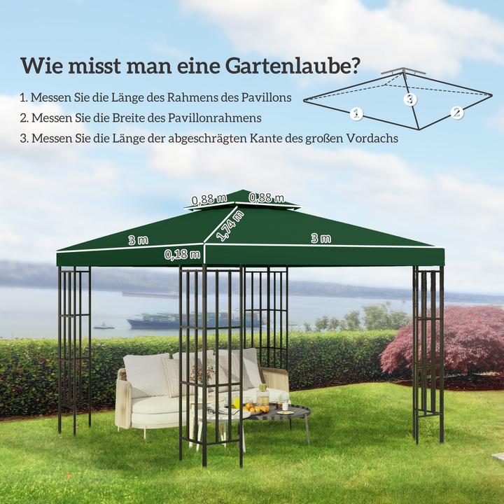 Produktbild Outsunny Ersatzdach für Metallpavillon (300 cm, 300 cm)