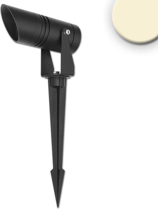 Produktbild Isoled LED Gartenstrahler, rund, Aluminium, schwarz, 220V, IP65, 10W, 30°, warmweiss, inkl. Erdspiess (IP65)