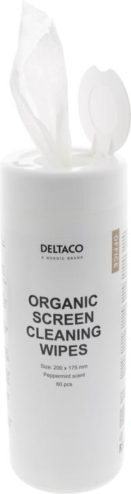 Deltaco Office Organic Wet Wipes for Screens, 60st - White