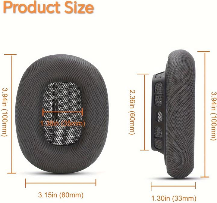 Image du produit PhoneLook Coussinets rechange tissu mesh ultra-doux mousse mémoire aimant renforcé (set de 2 pièces) (AirPods Max)