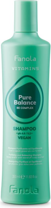 Fanola Vitamins Pure Balance Shampoo - Anti-dandruff and anti-grease shampoo - 350ml (350 ml, Flüssiges Shampoo)