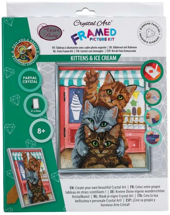 Produktbild Craft Buddy Bastelset Crystal Art Kätzchen 21 x 25 cm