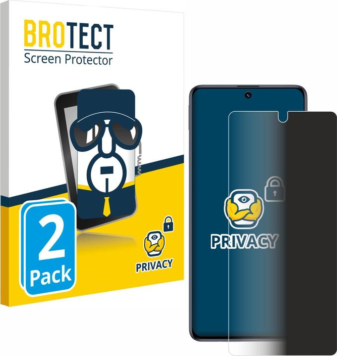 Productafbeelding BROTECT Anti-spionnetje privacyfolie Beschermfolie tegen blauw licht (2 Stuk, Samsung Galaxy M51)