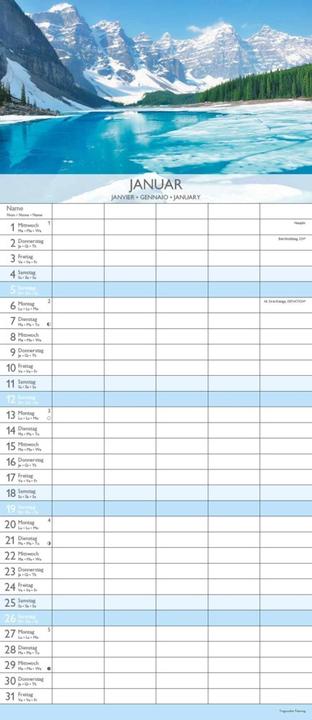 Produktbild Alpha Edition Familienkalender (19.5 x 45 cm, Harter Einband, Deutsch)