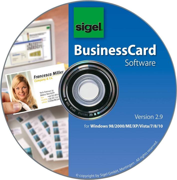 Actual product image Sigel BusinessCard Software (85 x 55 mm)