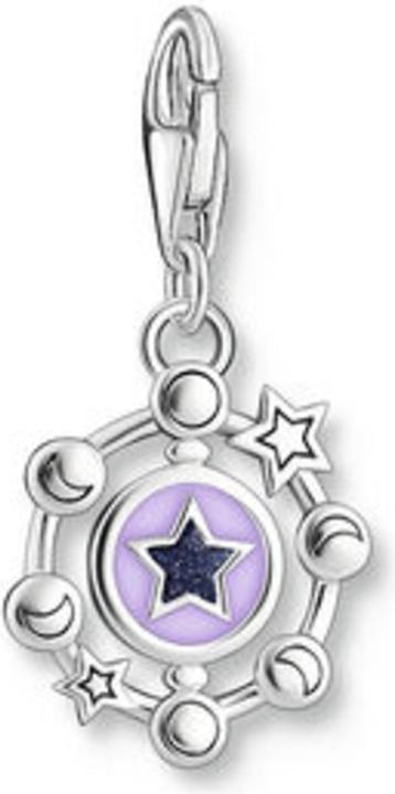 Actual product image Thomas Sabo Charm Pendant Moon Phases with Imitation Sandstone Blackened Silver (Enamel, 925 silver)