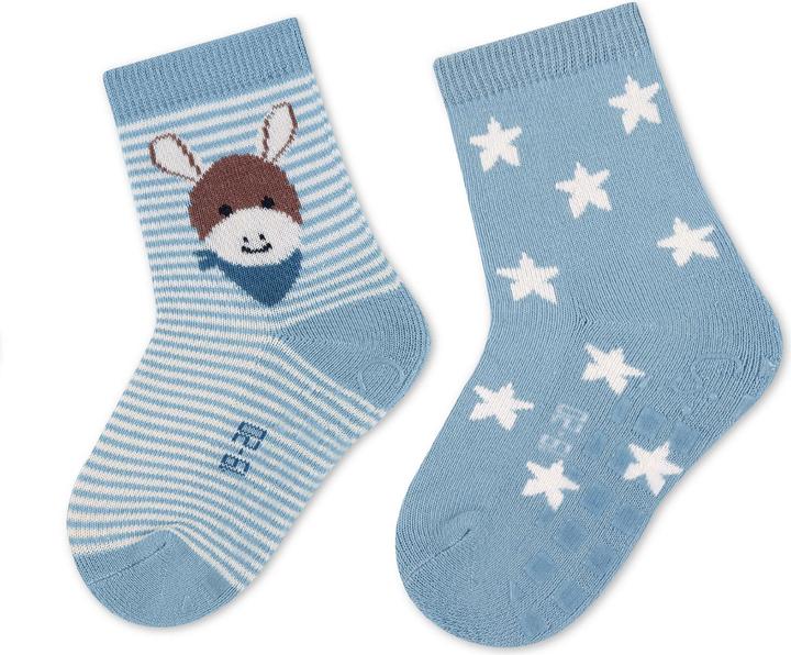 Sterntaler Antirutsch-Socken Emmi 2er Set Hellblau Gr. 19/20 (2er Pack, 19 - 20)