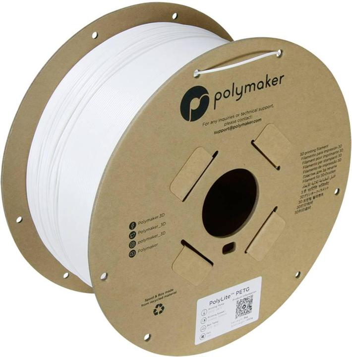 Immagine prodotto Polymaker PolyLite PETG (PETG, 1.75 mm, 3000 g, Bianco)