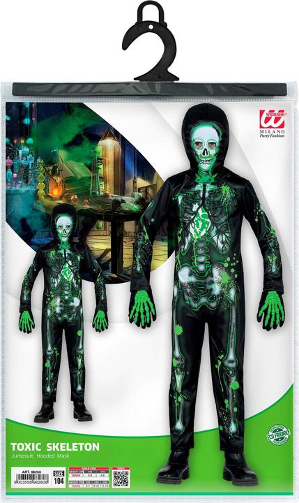 Produktbild Widmann Verseuchtes Zombie Skelett Kinderkostüm Overall mit Maske (116)