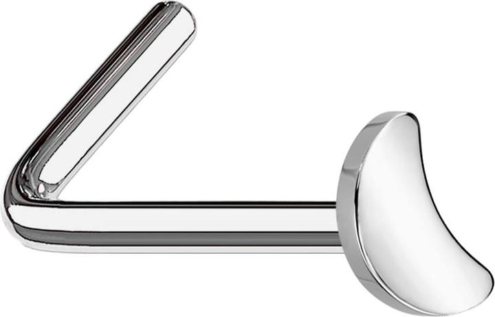 Produktbild Star Piercing Nasenstecker gewinkelt silber mit Mond (Titan G23, ohne Messing)