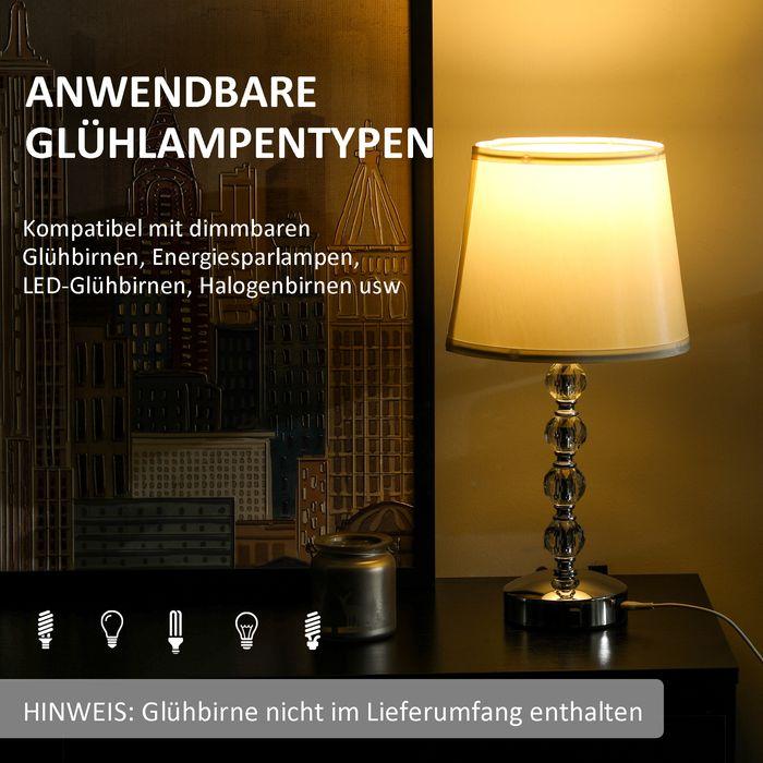 Image du produit Swisshandel24 Tischlampe LED Tischleuchte USB Aufladbar, Nachttischlampe, Lampensockel E27, silber (E27)