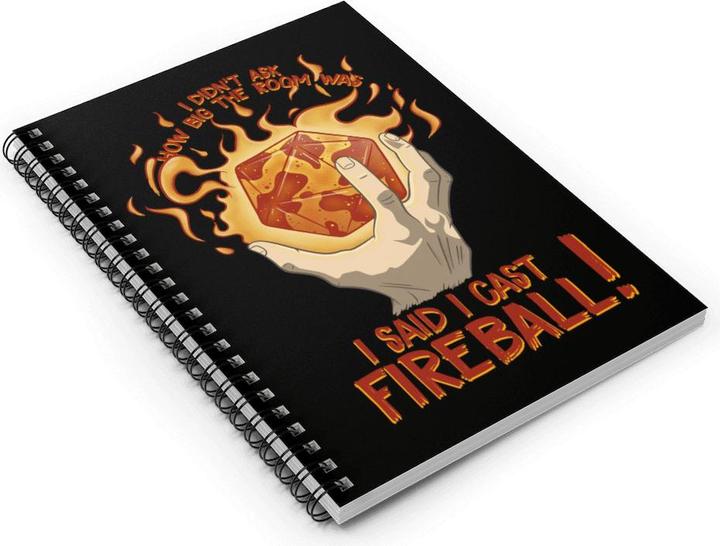 Immagine prodotto Glass Staff Notizbuch I Cast Fireball! Schwarz/Rot (Righe, Copertina rigida)