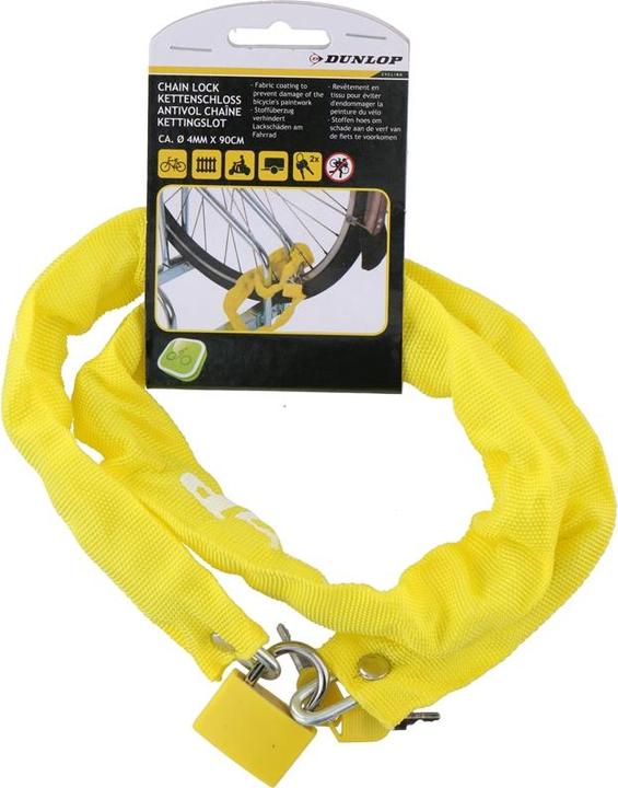 Produktbild Dunlop Thiebstahlsicheres Fahrradschloss 90 cm (Gelb) (90 cm)
