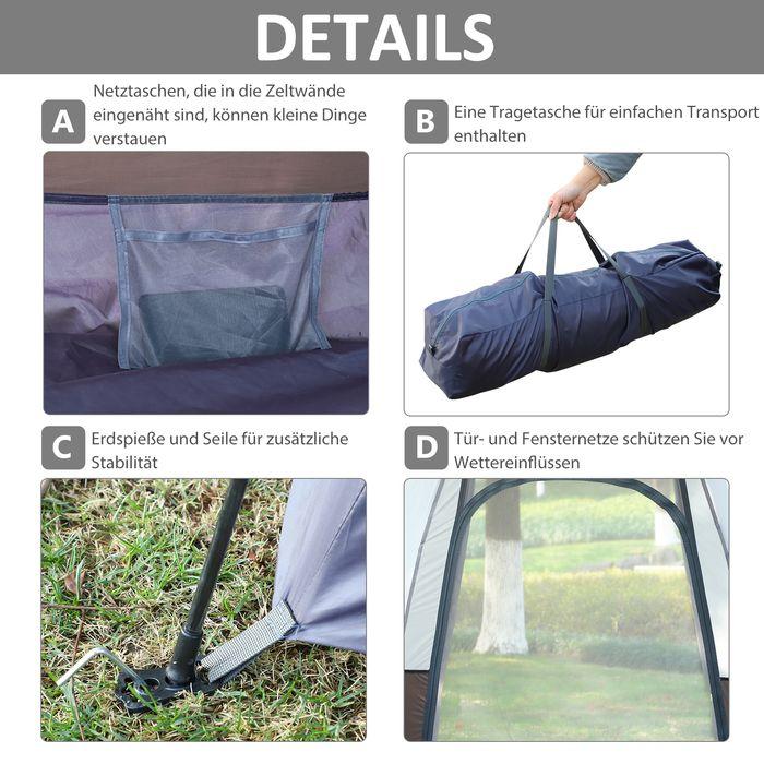 Actual product image Swisshandel24 Camping tent 3-4 person tent family tent dome tent 210T PU 3000mm easy setup steel gla (Dome tent, 4 persons)