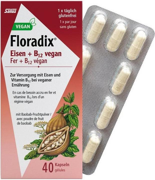 Produktbild Floradix Eisen und B 12 Vegan (1 Stück, Kapseln, 37 g)