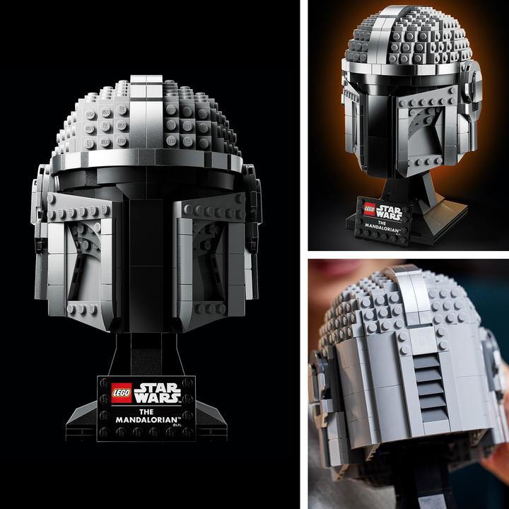 Actual product image LEGO Mandalorian helmet (75328, LEGO Star Wars)