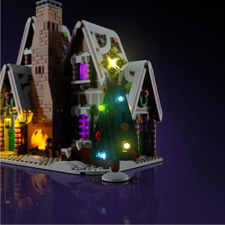 Actual product image Light my bricks LMB 2.0 LEGO® 10267# Winter Village Ginderbread House Light Kit