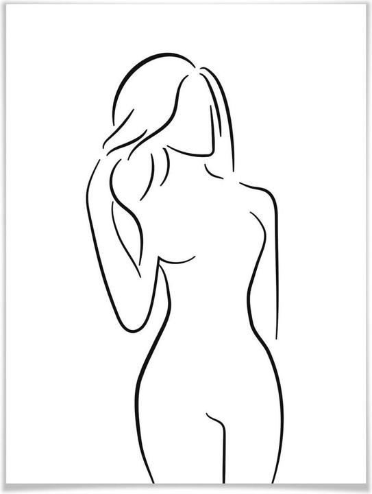 Actual product image Trenddeko Lineart - Female curves (30 x 40 cm)